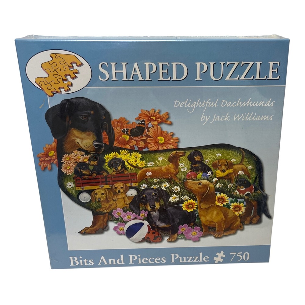 Bits And Pieces Shaped Puzzle 750 pc Delightful Dachshunds Jack Williams NEW